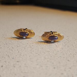 Elegant Gold and Purple Cufflinks